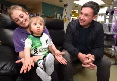 Liverpool legend Robbie Fowler and comedian Willie Miller visit Zoe’s Place, Liverpool 